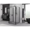 Mexen Exo-B Duo 3S trijų pusių 100 x 100 cm dušo kabina su durelėmis, permatoma, juoda - 814-100-100-70-00-3S
