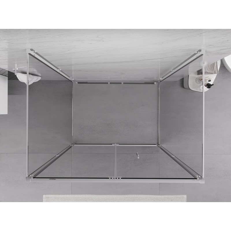 Mexen Exo-3S trijų sienų sulankstoma dušo kabina 80 x 90 cm, permatoma, chromuota - 816-080-090-01-00-3S