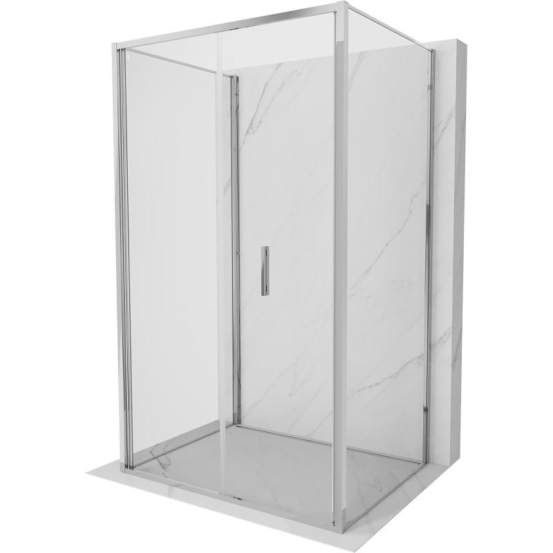 Mexen Exo-F 3S 3 sienų sulankstoma dušo kabina 100 x 90 cm, skaidri, chromuota - 816-100-090-01-00-3S