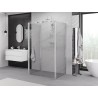 Mexen Exo-F 3S 3 sienų sulankstoma dušo kabina 100 x 90 cm, skaidri, chromuota - 816-100-090-01-00-3S