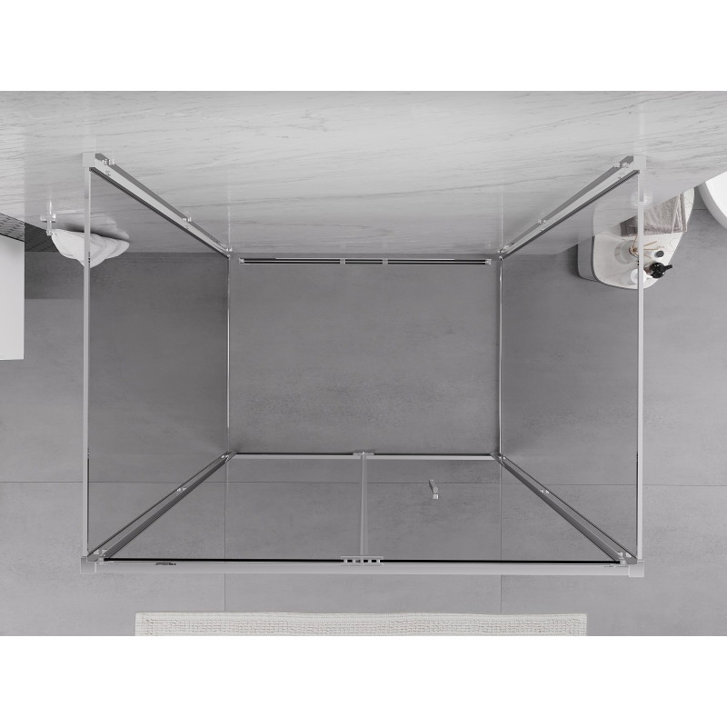 Mexen Exo-F 3S 3 sienų sulankstoma dušo kabina 100 x 90 cm, skaidri, chromuota - 816-100-090-01-00-3S