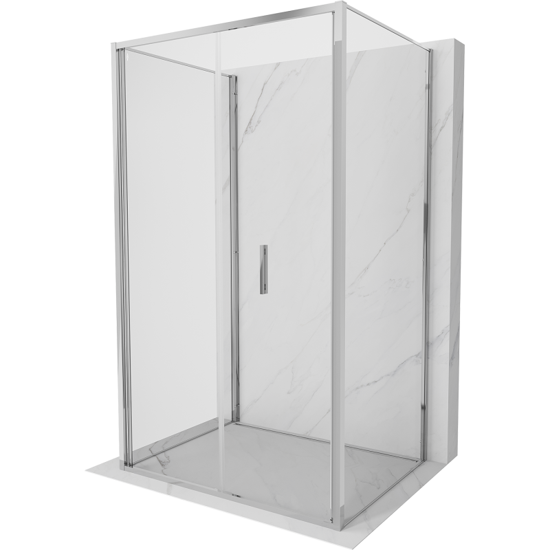 Mexen Exo-3S 3 sienų sulankstoma dušo kabina 85 x 95 cm, permatoma, chromas - 816-085-095-01-00-3S