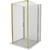Mexen Exo-F 3S 3 sienelių sulankstoma dušo kabina 80 x 80 cm, skaidri, auksinė - 816-080-080-50-00-3S