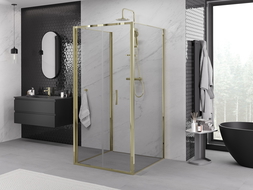 Mexen Exo-3S 90 x 90 cm kabina dušo kabina su 3 sienomis, permatoma, auksinė - 816-090-090-50-00-3S