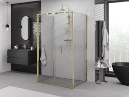 Mexen Exo-3S trijų sienelių sulankstomas dušo kabinas 120 x 75 cm, permatomas, auksinis - 816-120-075-50-00-3S