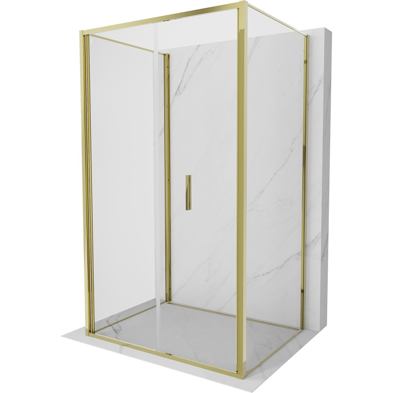 Mexen Exo-F 3S sulenamas dušo kabinas 3 sienų, 120 x 85 cm, skaidrus, auksinis - 816-120-085-50-00-3S