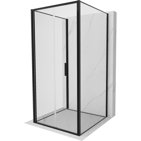 Mexen Exo-3S trijų sienų sulankstoma dušo kabina 95 x 95 cm, permatoma, juoda - 816-095-095-70-00-3S
