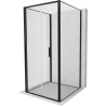 Mexen Exo-3S dušo kabina 3 sienos, sulankstoma 100 x 100 cm, skaidri, juoda - 816-100-100-70-00-3S