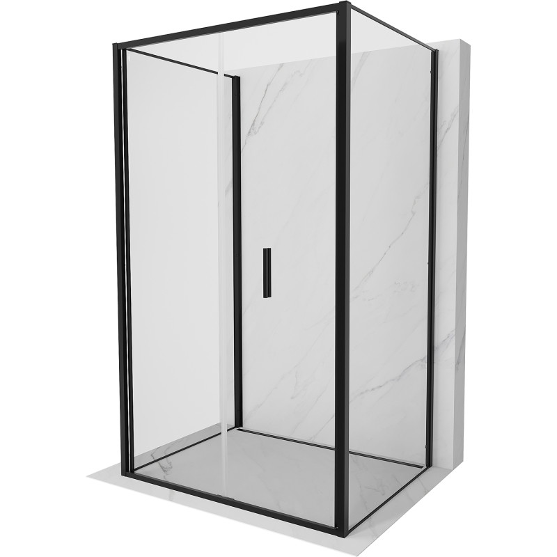 Mexen Exo-F 3S dušo kabina 3 sienų, sulankstoma 80 x 70 cm, permatoma, juoda - 816-080-070-70-00-3S