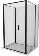 Mexen Exo-3S 3-pusių sulankstoma dušo kabina 75 x 85 cm, skaidri, juoda - 816-075-085-70-00-3S