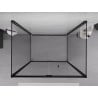 Mexen Exo-3S 3-sienė sulankstoma dušo kabina 120 x 85 cm, permatoma, juoda - 816-120-085-70-00-3S