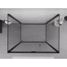 Mexen Exo-3S trijų sienų dušo kabina 75 x 120 cm, permatoma, juoda - 816-075-120-70-00-3S