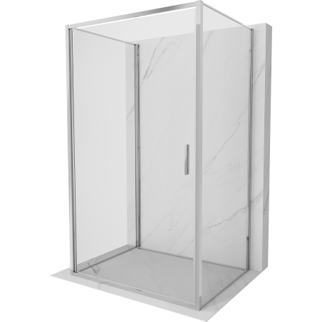 Mexen Exo-3S trijų sienelių dušo kabina su varstomomis durimis, 80 x 70 cm, skaidri, chromuota - 817-080-070-01-00-3S