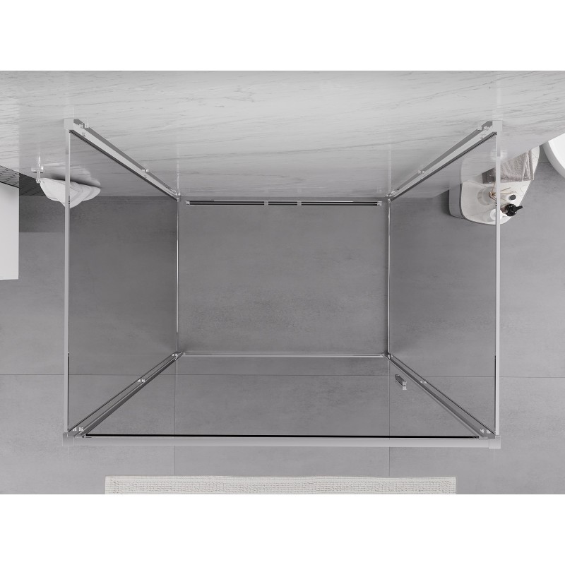 Mexen Exo-3S 90 x 80 cm trijų sienų dušo kabina, skaidri, chromuota - 817-090-080-01-00-3S