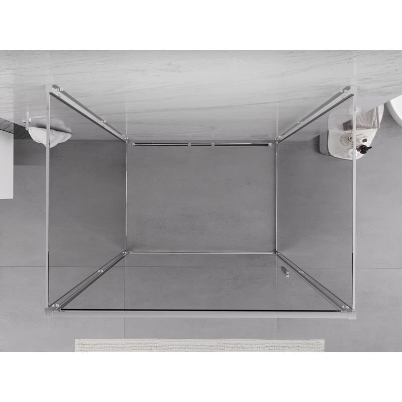 Mexen Exo-B 3S trijų sienų dušo kabina, varstoma 100 x 80 cm, permatoma, chromuota - 817-100-080-01-00-3S