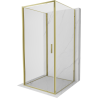 Mexen Exo-3S dušo kabina 3-jų sienų atveriama 85 x 85 cm, permatoma, auksinė - 817-085-085-50-00-3S