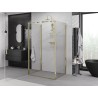 Mexen Exo-3S trijų sienelių stumdomo durų dušo kabina 100 x 90 cm, permatoma, auksinė - 817-100-090-50-00-3S