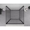 Mexen Exo-3S trijų sienų dušo kabina su varstomomis durimis 80 x 80 cm, skaidri, juoda - 817-080-080-70-00-3S