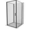 Mexen Exo-B 3S 85 x 85 cm dvigubos durys 3 sienų dušo kabina, skaidri, juoda - 817-085-085-70-00-3S