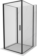 Mexen Exo-3S 3-sienų atveriama dušo kabina 95 x 95 cm, permatoma, juoda - 817-095-095-70-00-3S