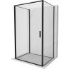 Mexen Exo-B 3S 3-sienės dušo kabina su varstomomis durimis 80 x 75 cm, permatoma, juoda - 817-080-075-70-00-3S
