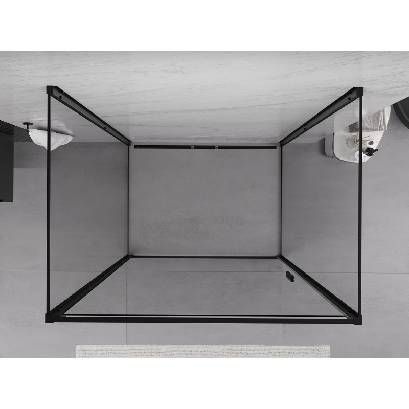 Mexen Exo-B 3S 3 sienų dušo kabina 80 x 85 cm, skaidrus, juoda - 817-080-085-70-00-3S