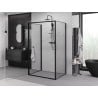 Mexen Exo-3S dušo kabina su 3 sienelėmis atsidaroma 85 x 100 cm, permatoma, juoda - 817-085-100-70-00-3S