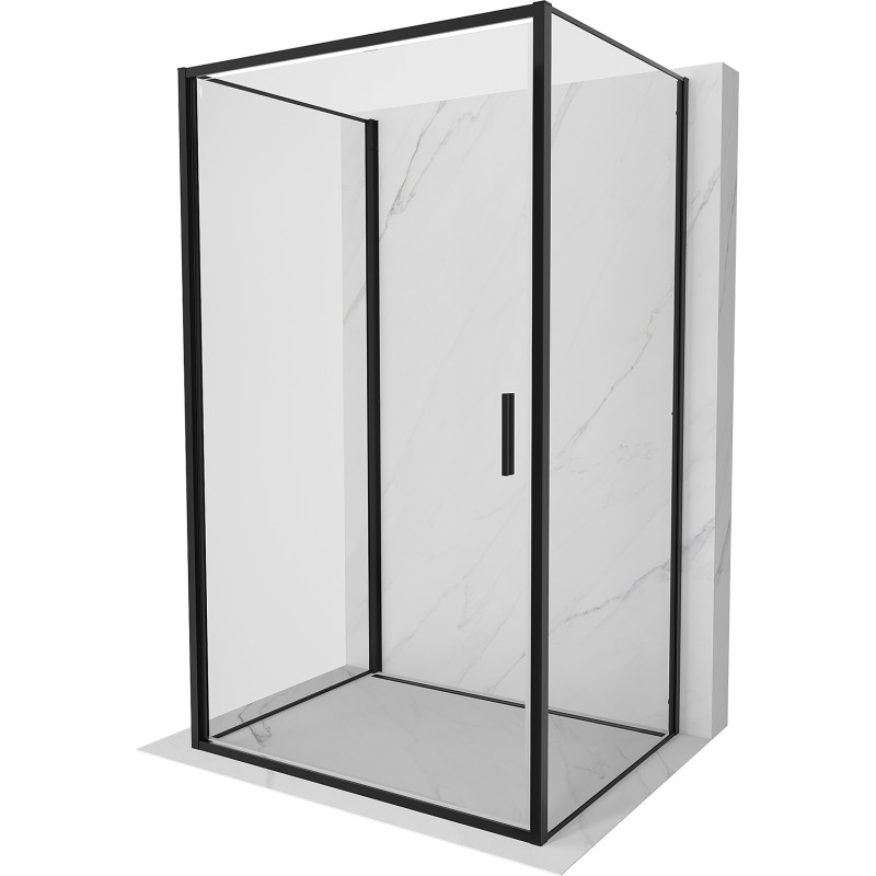 Mexen Exo-B 3S trijų sienelių atveriama dušo kabina 80 x 120 cm, skaidri, juoda - 817-080-120-70-00-3S