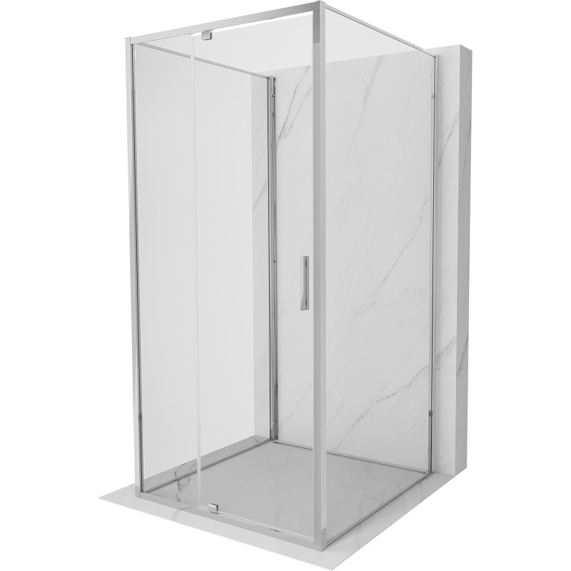 Mexen Exo-R 3S trijų sienų 95 x 95 cm atveriama dušo kabina, skaidri, chromas - 819-095-095-01-00-3S