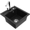 Mexen Vito 1-skyrius granitinis plautuvas su Rita virtuviniu maišytuvu, juodas - 6503-77-670300-00