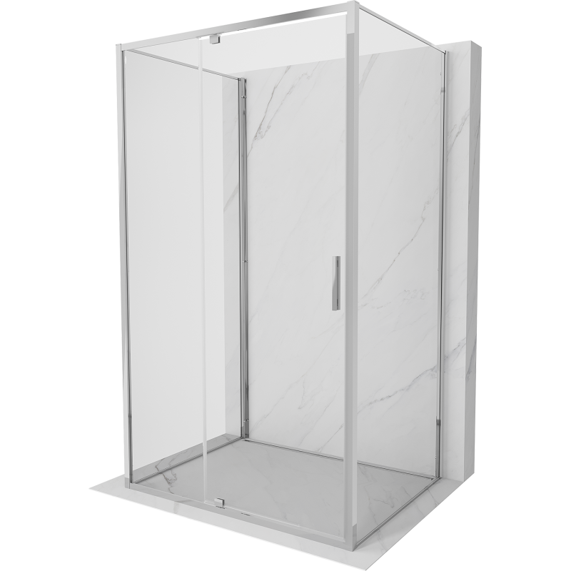 Mexen Exo-3S trinėjis dušo kabinas su atveriamomis durimis 125 x 110 cm, skaidrus, chromas - 819-125-110-01-00-3S