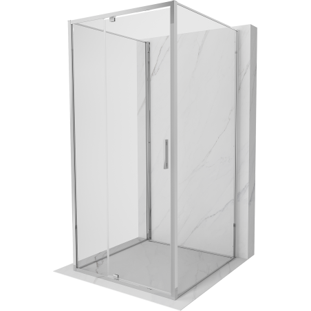 Mexen Exo-3S 3 sienelių atveriama dušo kabina 120 x 120 cm, skaidri, chromuota - 819-120-120-01-00-3S