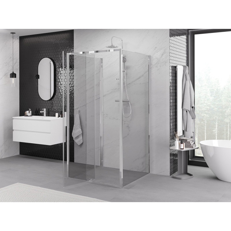 Mexen Exo-R 3S 3-ienės dušo kabina 120 x 120 cm, skaidri, chromuota - 819-120-120-01-00-3S