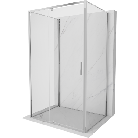 Mexen Exo-3S trisienė dušo kabina su atveriamomis durimis 160 x 120 cm, skaidri, chromuota - 819-160-120-01-00-3S