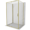 Mexen Exo-3S dušo kabina 3-sieninė atveriama 90 x 75 cm, permatoma, auksinė - 819-090-075-50-00-3S