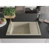 Mexen Elias vienguba granitinė plautuvė su džiovykle 795 x 480 mm, Smėlio spalvos, sifonas Auksinė - 6511791005-69-G