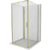 Mexen Exo-3S 3 sienų atveriama dušo kabina 100 x 100 cm, permatoma, auksinė - 819-100-100-50-00-3S
