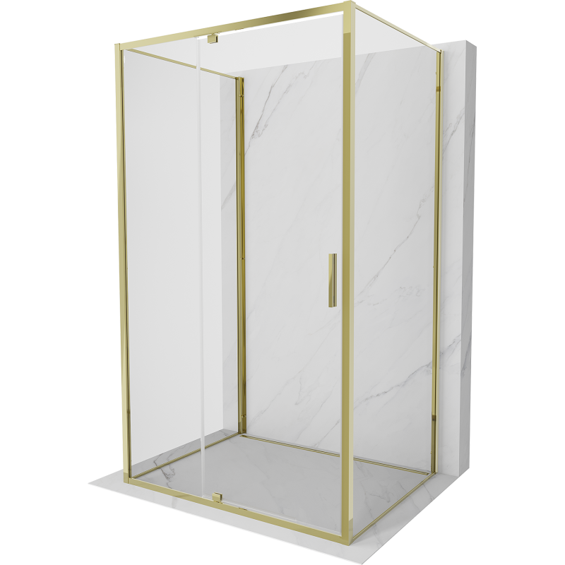 Mexen Exo-3S dušo kabina, 3-sienų varstoma, 130 x 100 cm, skaidri, auksinė - 819-130-100-50-00-3S