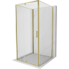 Mexen Exo-3S trijų sienų atsidaranti dušo kabina 120 x 120 cm, skaidri, auksinė - 819-120-120-50-00-3S