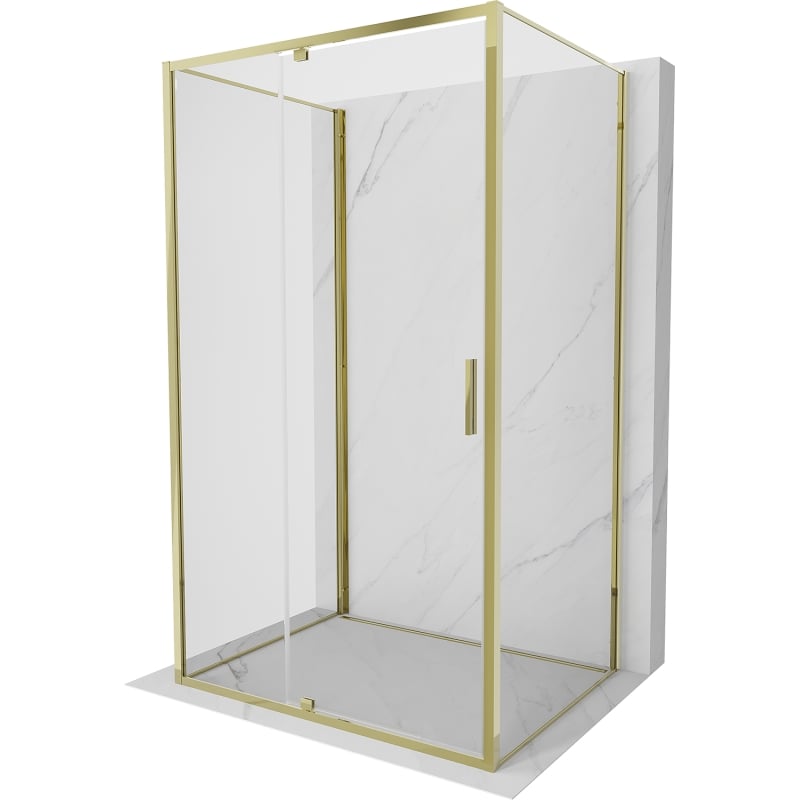 Mexen Exo-R 3S 3 sienelių dušo kabina, atveriama 155 x 120 cm, skaidri, auksinė - 819-155-120-50-00-3S