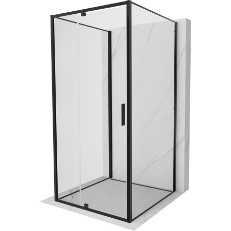 Mexen Exo-3S 90 x 90 cm, trijų sienų dušo kabina, skaidri, juoda - 819-090-090-70-00-3S