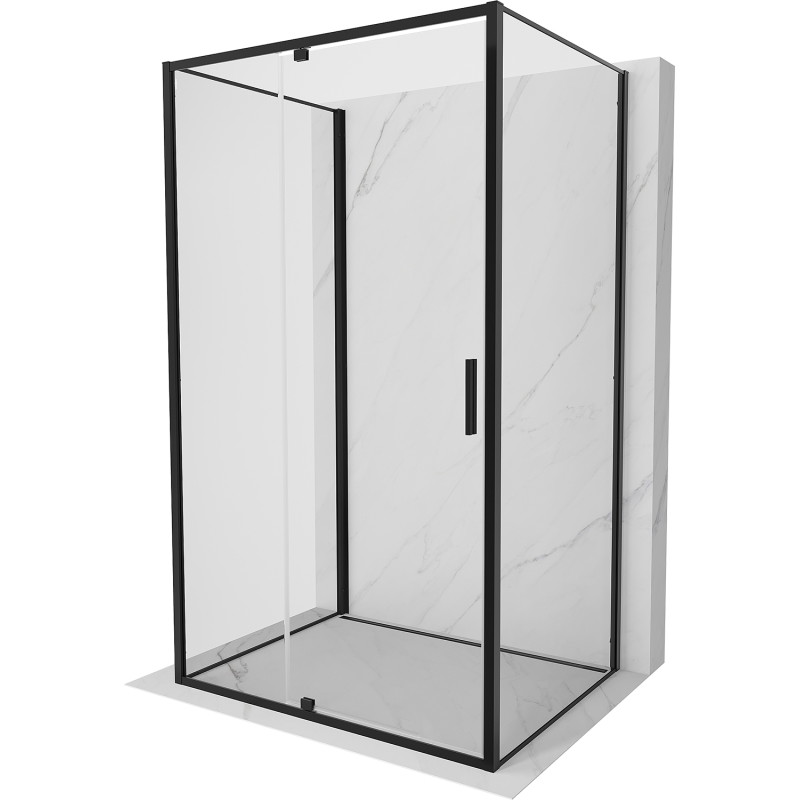 Mexen Exo-R 3S 145 x 70 cm 3 sienų dušo kabina, permatoma, juoda - 819-145-070-70-00-3S