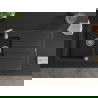 Mexen Andres granito kriauklė 1,5 skylių su stalviršiu 1000 x 500 mm, juodas/sidabrinis metalikas, chromuotas sifonas - 6515101?