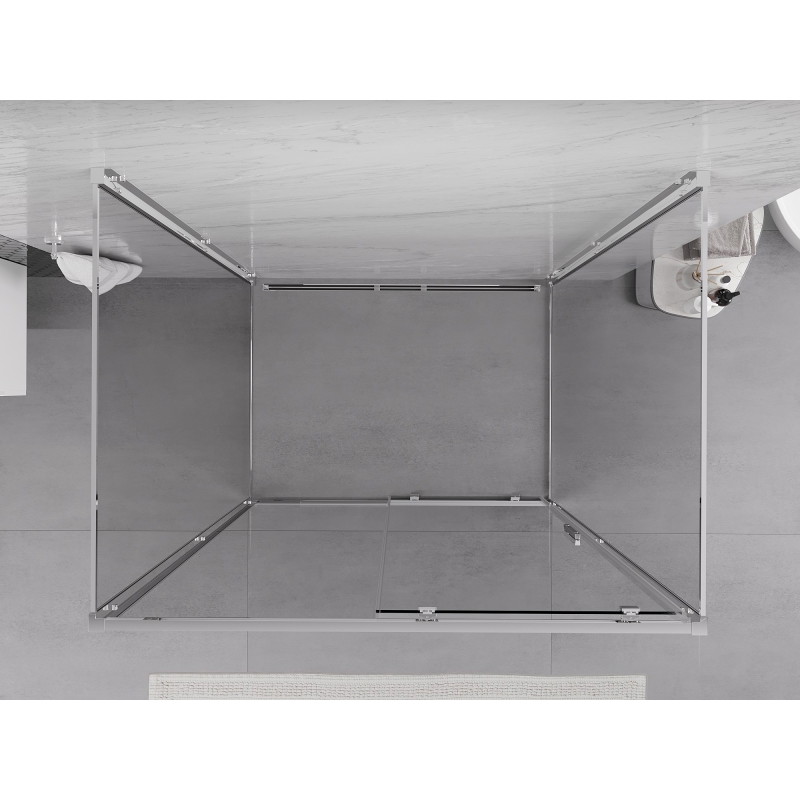 Mexen Exo-S 3S 3-jų sienelių slankiojančioji dušo kabina 140 x 70 cm, permatoma, chromuota - 8151-140-070-01-00-3S