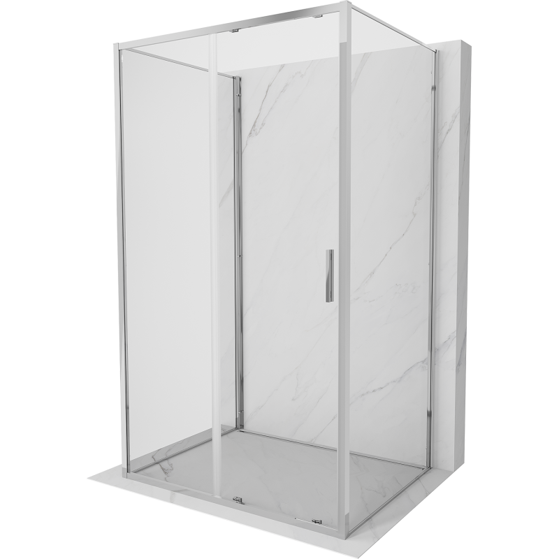 Mexen Exo-3S dušo kabina 3-sienelė stumdomos durys 115 x 80 cm, skaidrus, chromas - 8151-115-080-01-00-3S