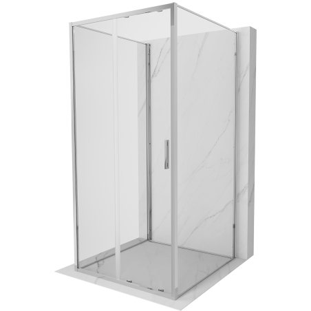 Mexen Exo-S 3S trijų sienų stumdomos dušo kabina 90 x 90 cm, permatomas, chromas - 8151-090-090-01-00-3S