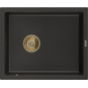 Mexen Pedro vienguba granitinė plautuvė 560 x 460 mm, Juoda/Auksinė metallic, sifonas Auksinė - 6508561000-75-G