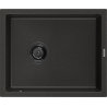 Mexen Pedro 1-dubens granitinė plautuvė 560 x 460 mm, juoda/auksinė metalo blizgesys, juodas sifonas - 6508561000-75-B