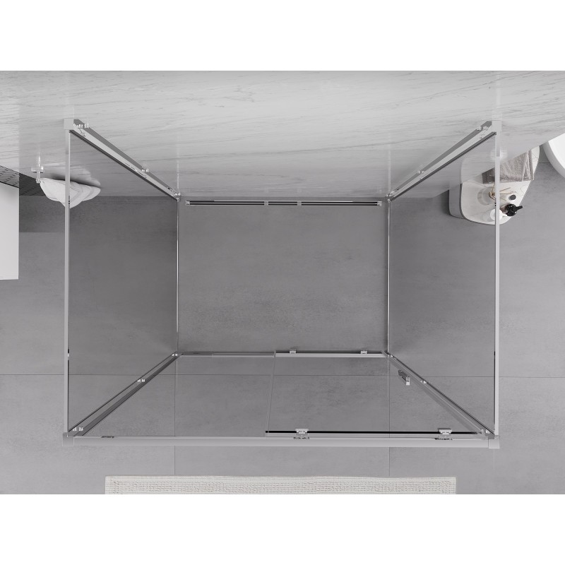 Mexen Exo-3S 3-sienų stumdomoji dušo kabina 160 x 100 cm, skaidri, chromas - 8151-160-100-01-00-3S