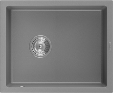 Mexen Pedro granitinė 1-kameros kriauklė 560 x 460 mm, pilka, chromuotas sifonas - 6508561000-71